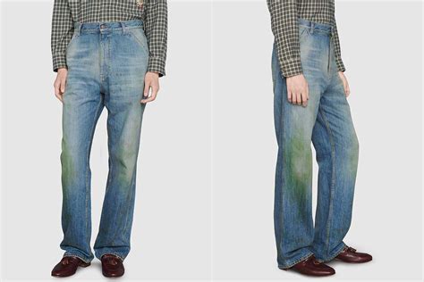 grass stain jeans gucci|Gucci's new grass.